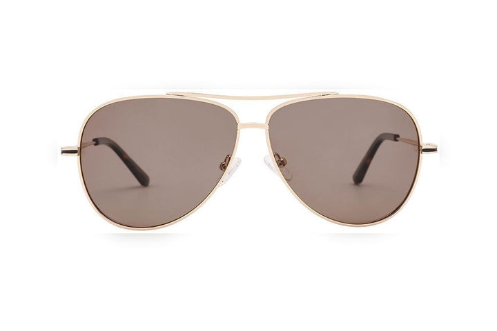 ZANE s.gold / m.black polarized aviator sunglasses, front view