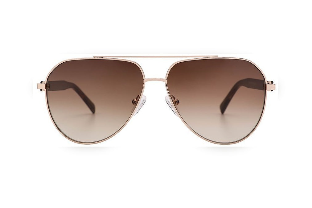 GREY s.gold polarized aviator sunglasses, front view