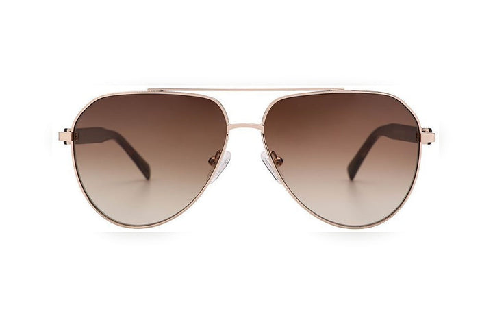 GREY s.gold polarized aviator sunglasses, front view