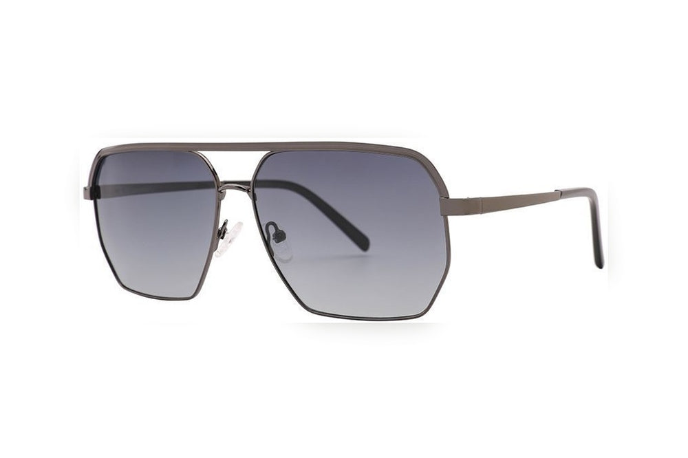 HUDSON s.d.gun / grey polarized aviator, geometric sunglasses, top view