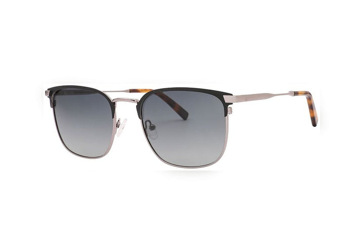 NORTH s.gun/m.black / grey polarized round sunglasses, top view