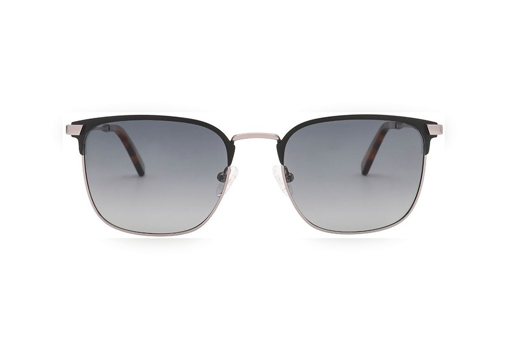 NORTH s.gun/m.black / grey polarized round sunglasses, front view