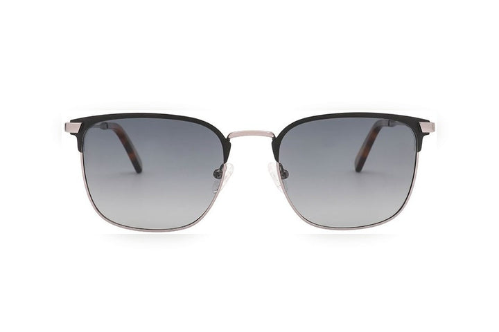 NORTH s.gun/m.black / grey polarized round sunglasses, front view