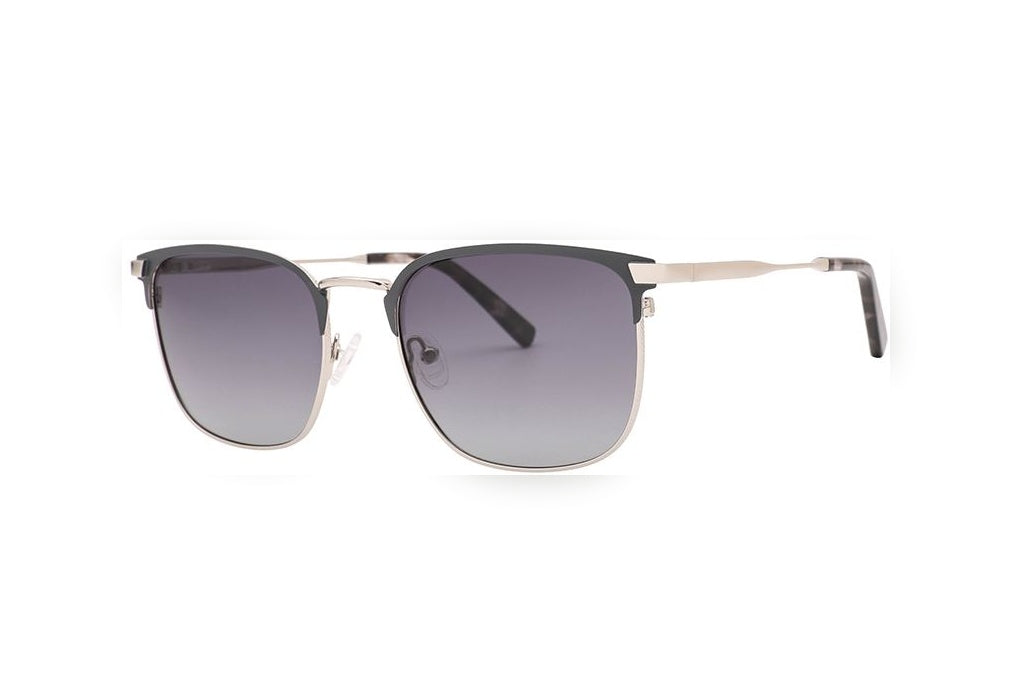 NORTH s.silver/m.d.gun / grey polarized round sunglasses, top view