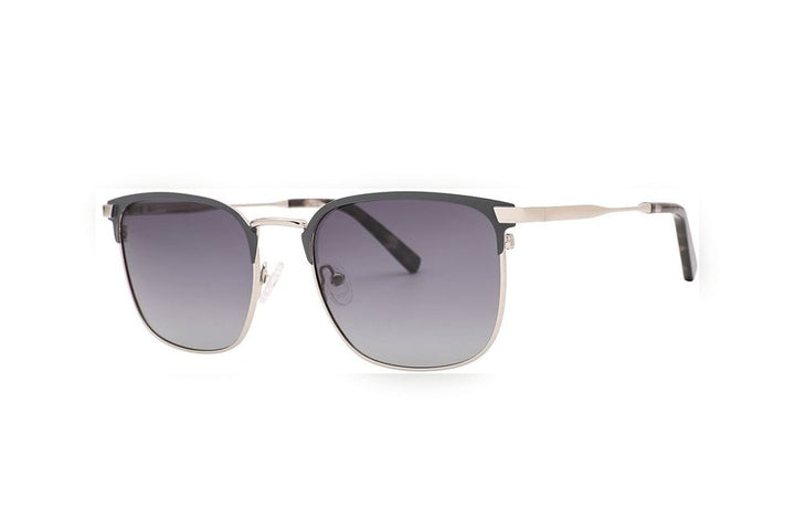 NORTH s.silver/m.d.gun / grey polarized round sunglasses, top view