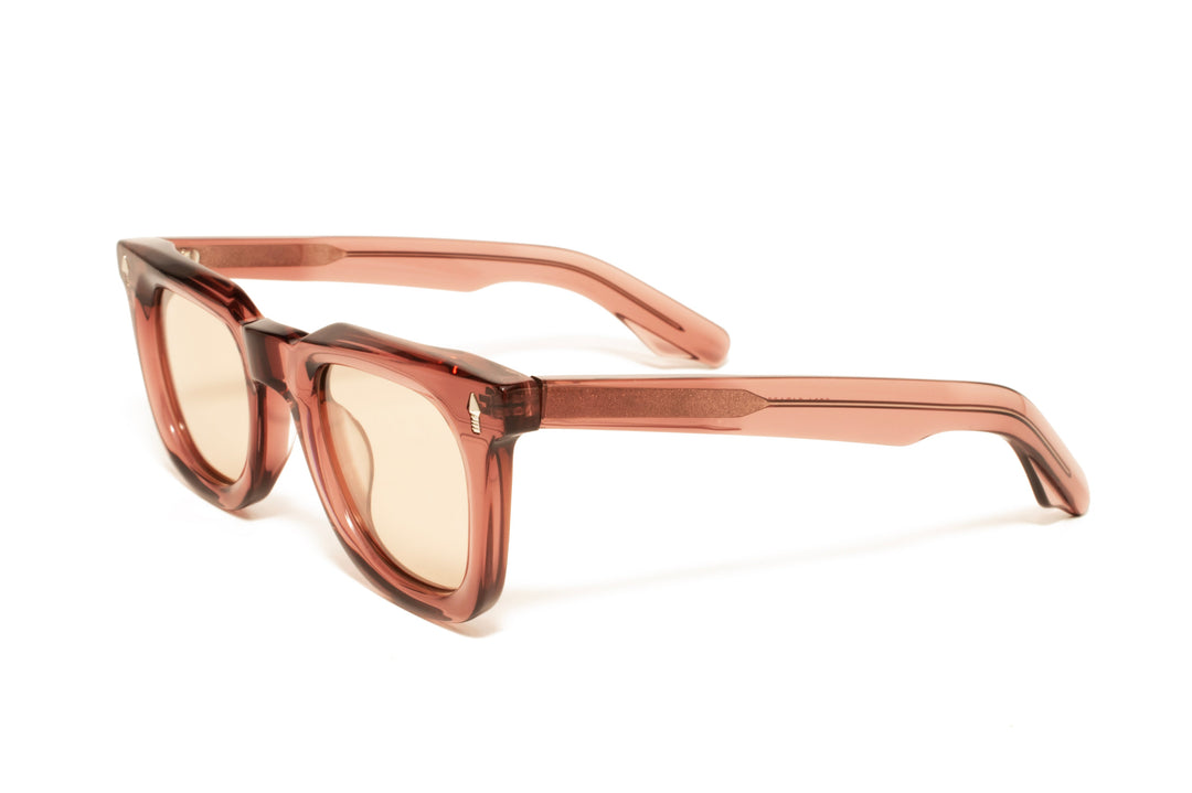 WREN burgundy / champagne polarized square sunglasses, top view