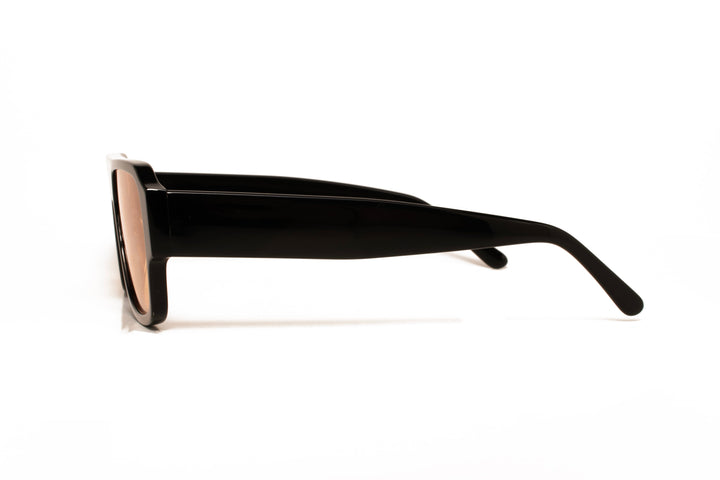 ZEPHYR black / yellow polarized square sunglasses, side view