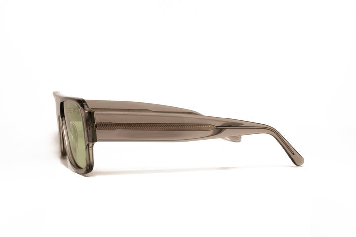 ZEPHYR crystal grey / mint green polarized square sunglasses, side view