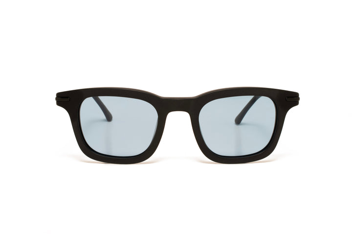 ARDEN black / blue polarized square sunglasses, front view