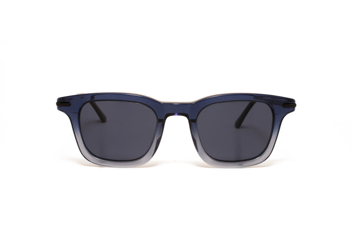 ARDEN navy blue / blue grey polarized square sunglasses, front view