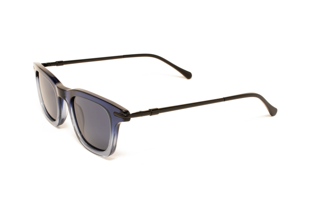 ARDEN navy blue / blue grey polarized square sunglasses, top view