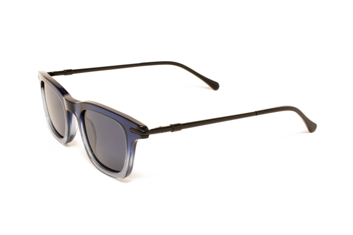 ARDEN navy blue / blue grey polarized square sunglasses, top view