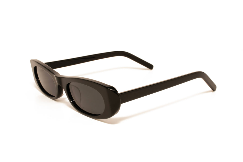 BLAIR black / grey polarized cat-eye sunglasses, top view
