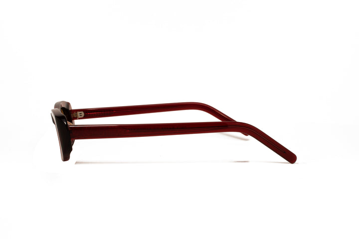 BLAIR crystal red / tea polarized cat-eye sunglasses, side view