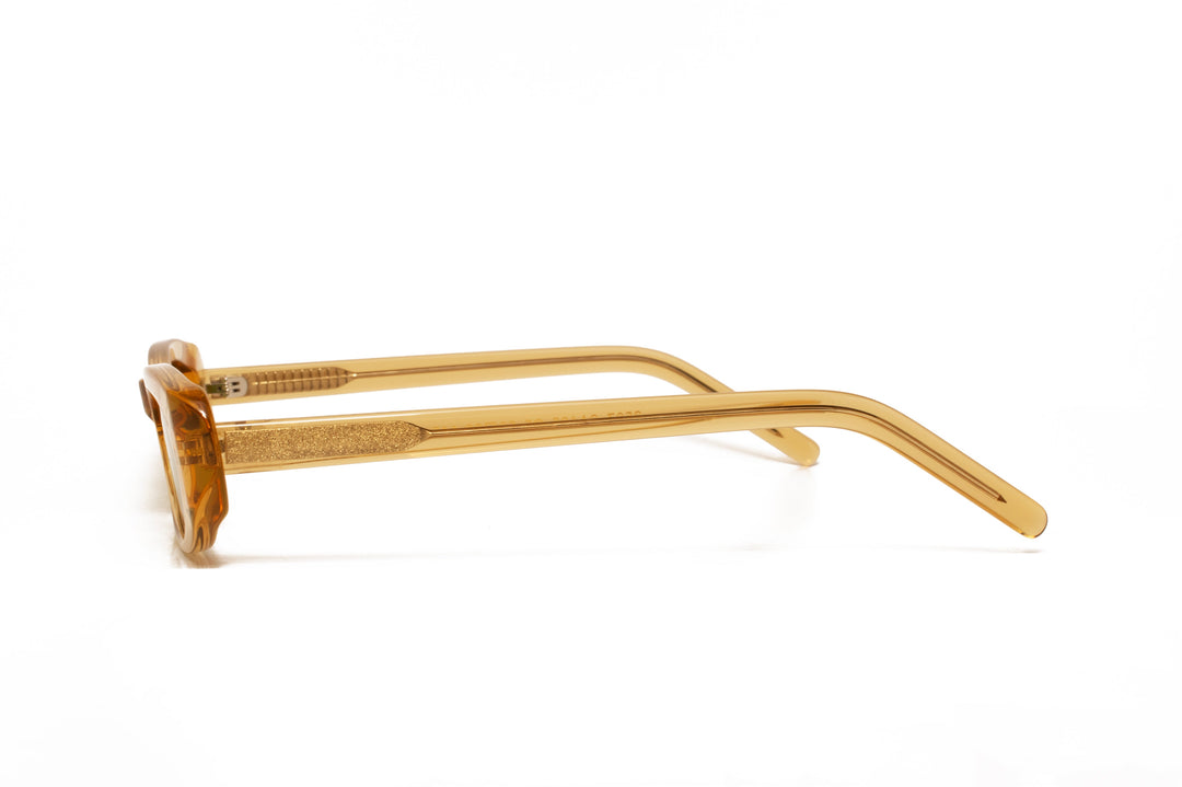 BLAIR crystal yellow / mint green polarized cat-eye sunglasses, side view
