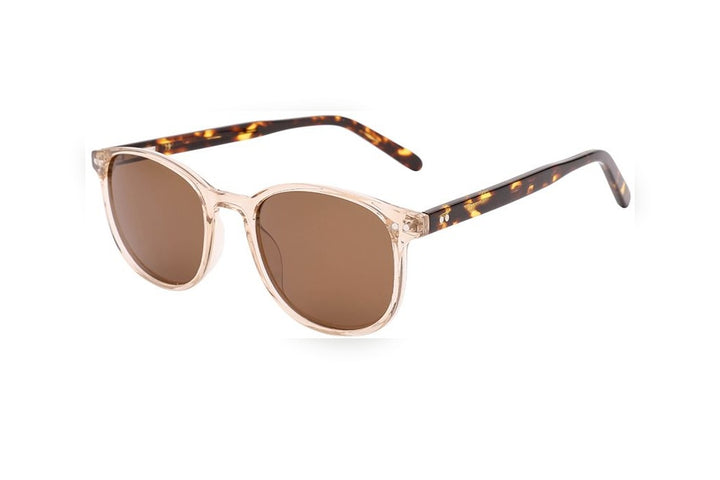 ATLAS pink crystal polarized round sunglasses, top view