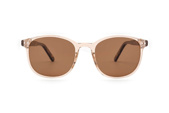 ATLAS pink crystal polarized round sunglasses, front view