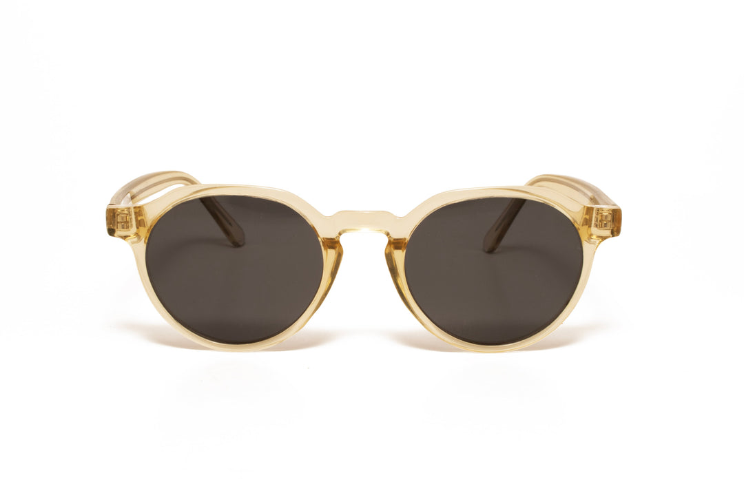 ZENITH yellow crystal polarized round sunglasses, front view