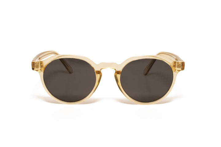 ZENITH yellow crystal polarized round sunglasses, front view