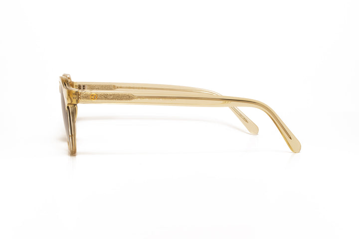 ZENITH yellow crystal polarized round sunglasses, side view