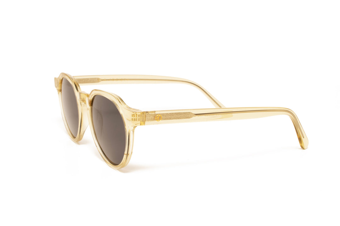 ZENITH yellow crystal polarized round sunglasses, top view