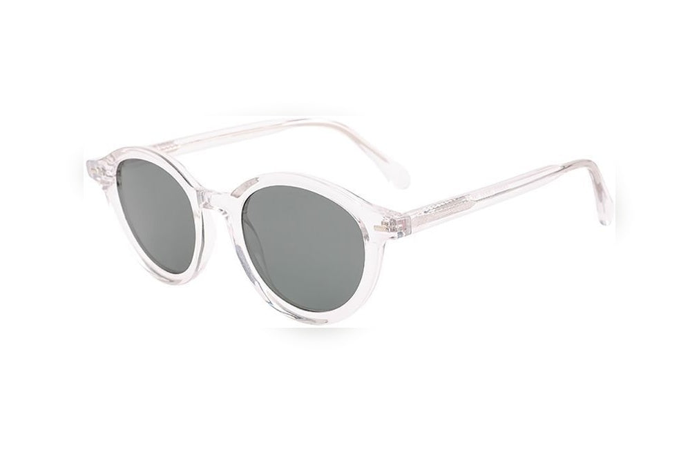 THERON crystal polarized round sunglasses, top view