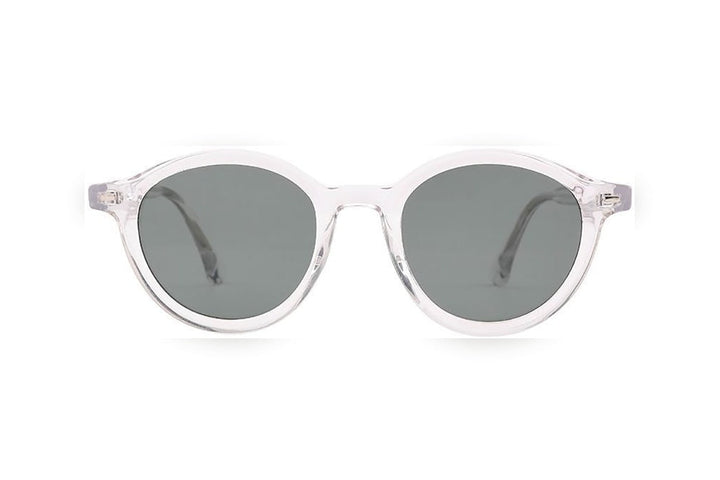 THERON crystal polarized round sunglasses, front view