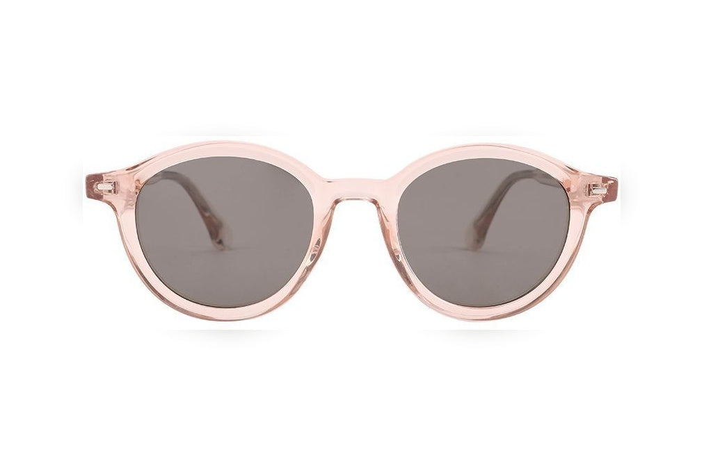 THERON pink crystal polarized round sunglasses, front view