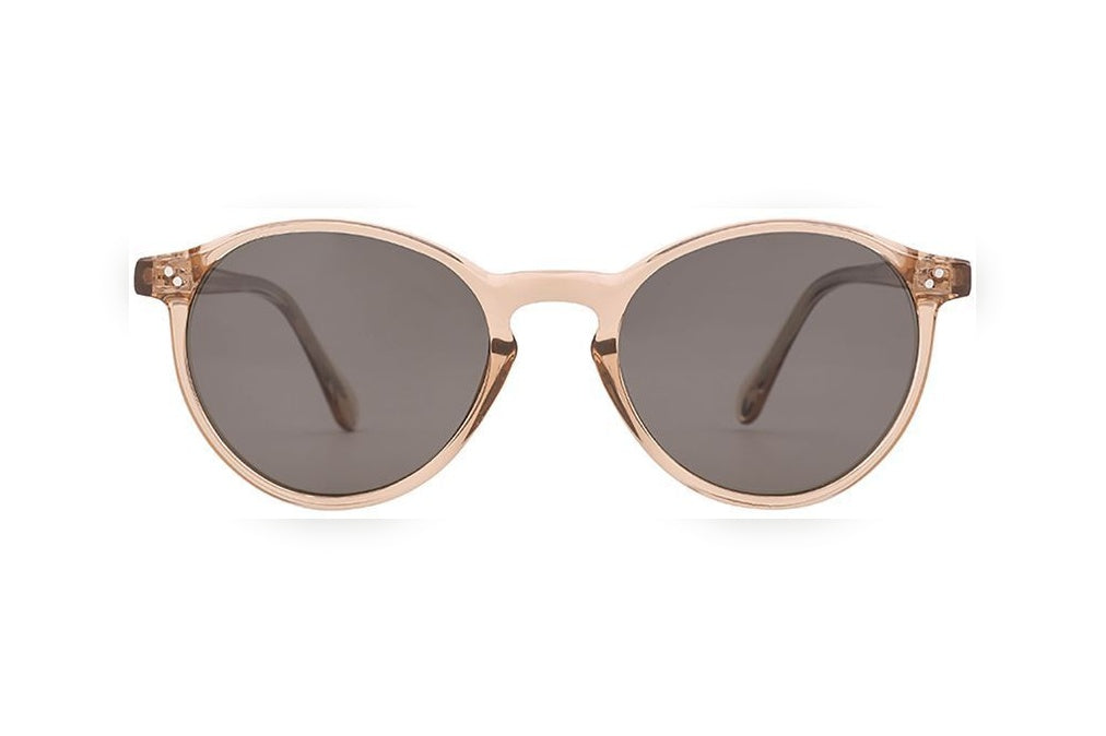 OPAL brown crystal polarized round sunglasses, front view