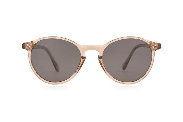OPAL brown crystal polarized round sunglasses, front view