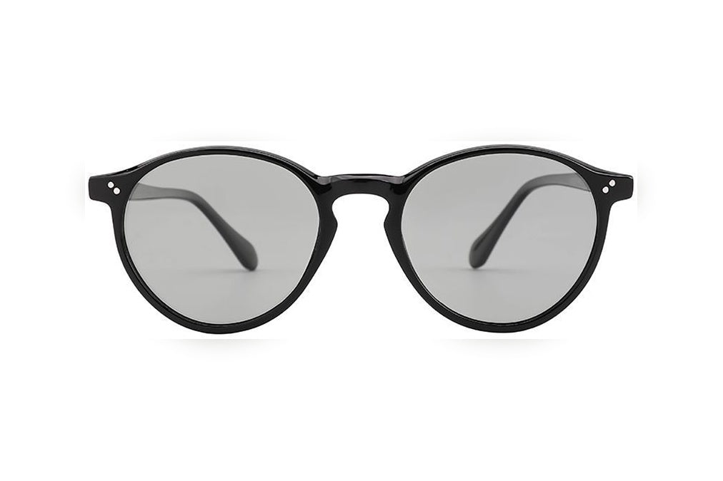 OPAL black polarized round sunglasses, front view
