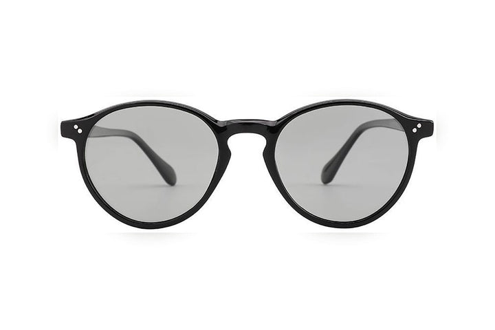 OPAL black polarized round sunglasses, front view