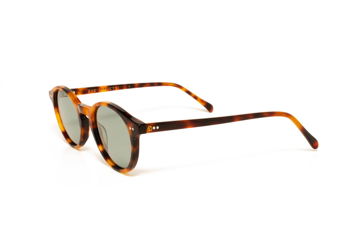 ZURI tortoise polarized round sunglasses, top view