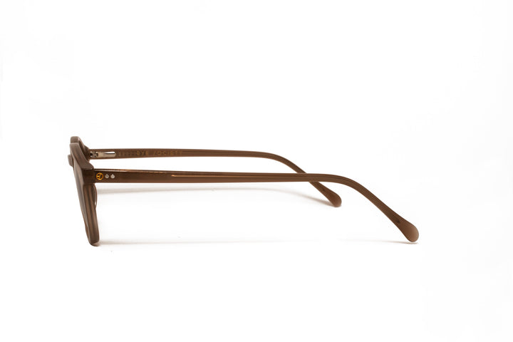ZURI brown crystal polarized round sunglasses, side view