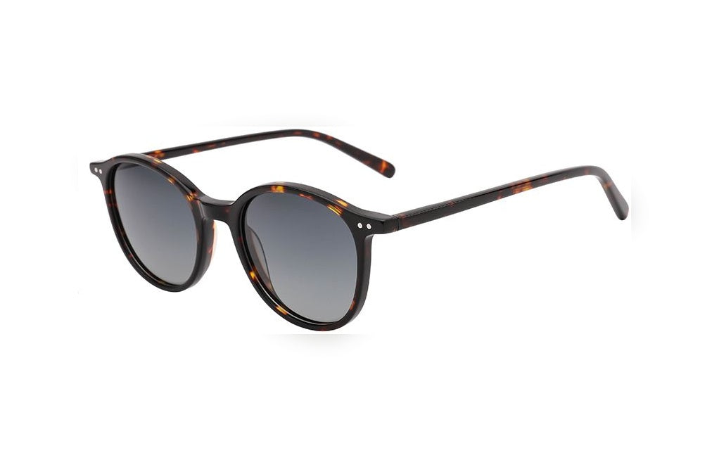 AREON tortoise polarized round sunglasses, top view