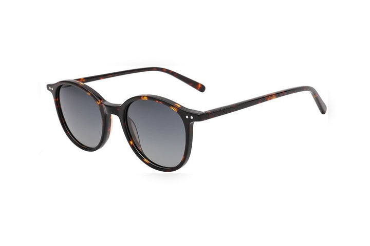AREON tortoise polarized round sunglasses, top view