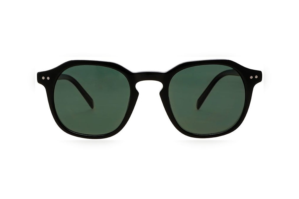 AREN black polarized round sunglasses, front view