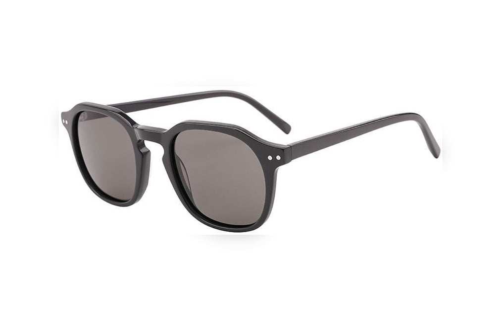 AREN grey polarized round sunglasses, top view