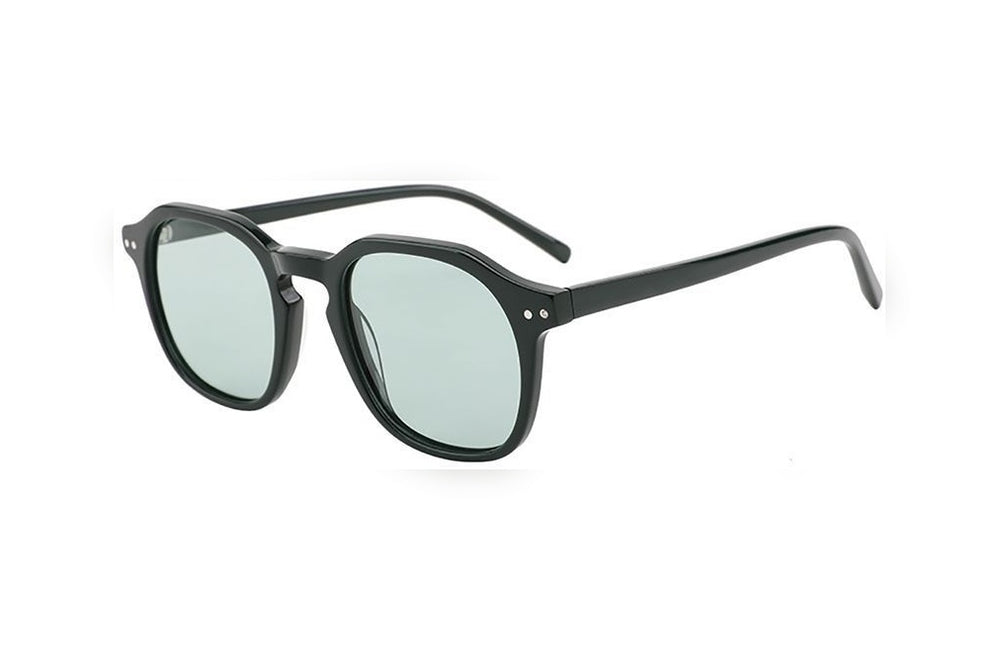AREN blackish green polarized round sunglasses, top view