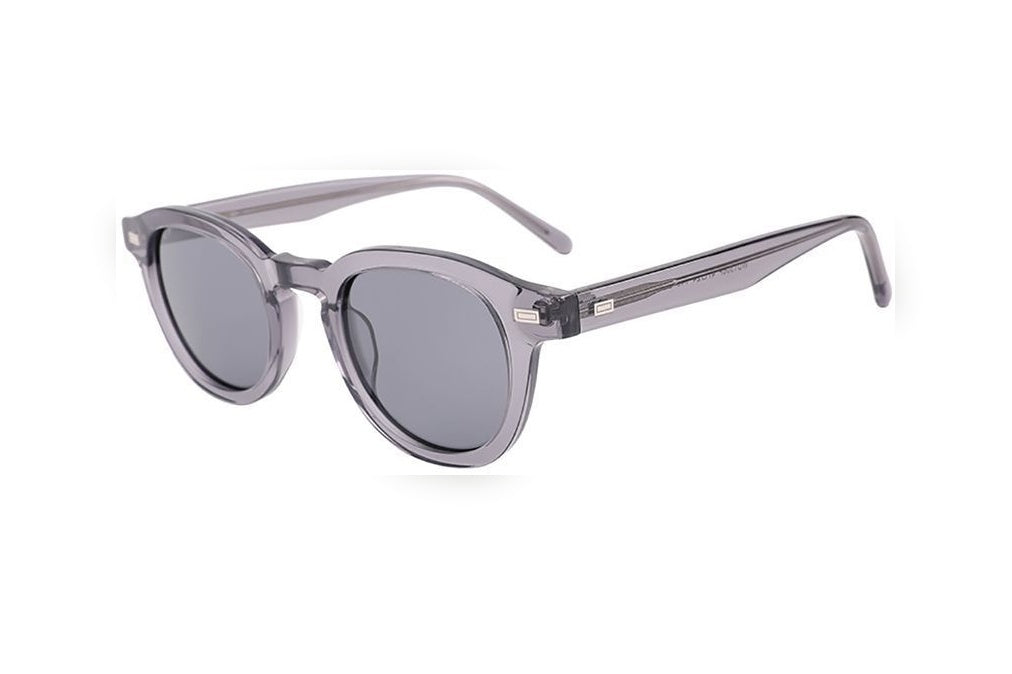 AREIS grey crystal polarized round sunglasses, top view