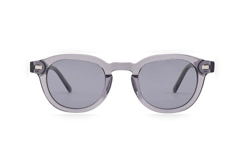 AREIS grey crystal polarized round sunglasses, front view