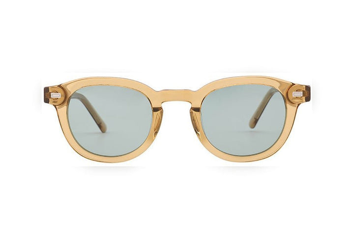 AREIS yellow crystal polarized round sunglasses, front view