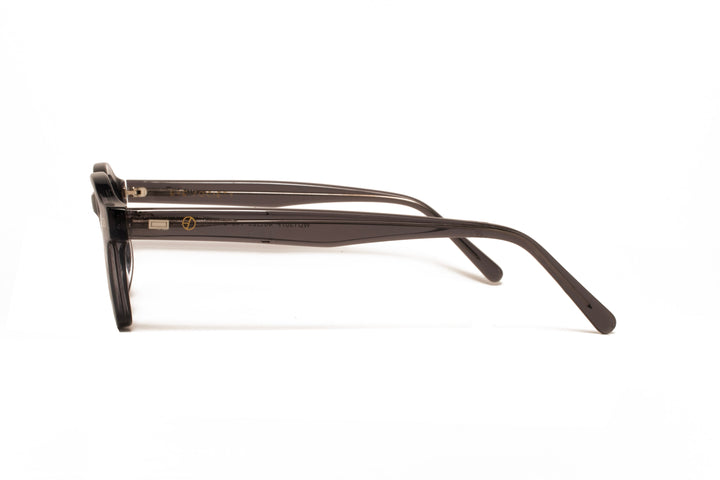 CORAL grey crystal polarized round sunglasses, side view