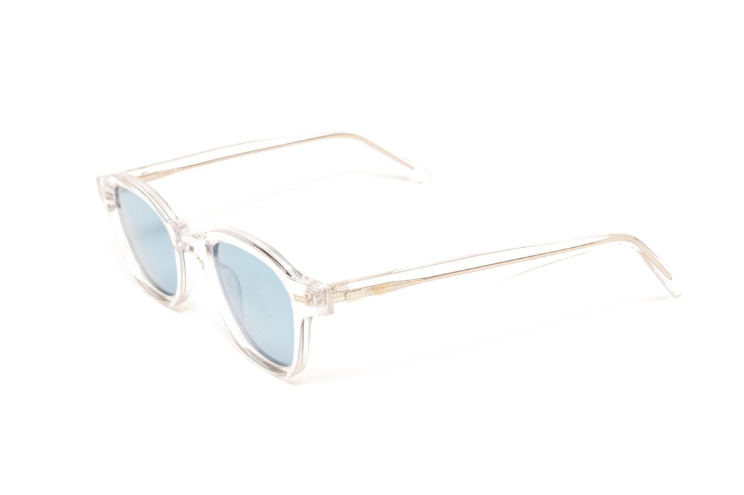 CORAL crystal polarized round sunglasses, top view