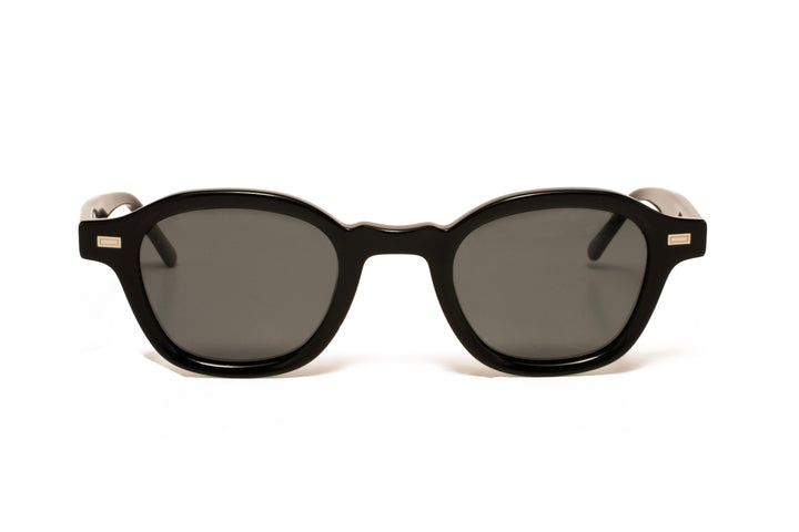 CORAL black polarized round sunglasses, front view