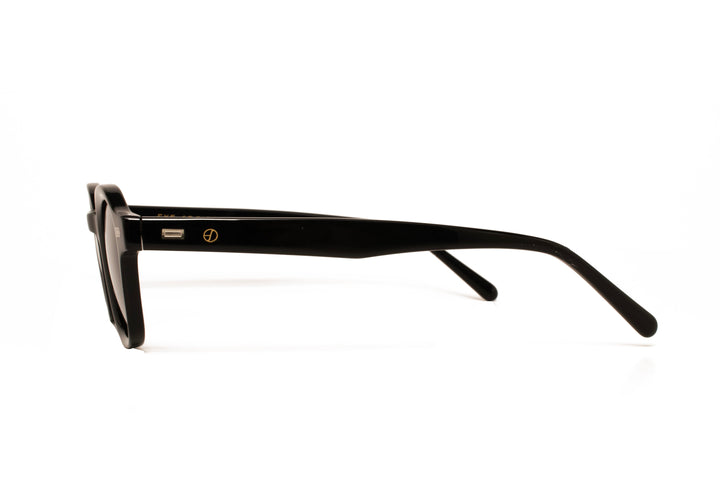 CORAL black polarized round sunglasses, side view