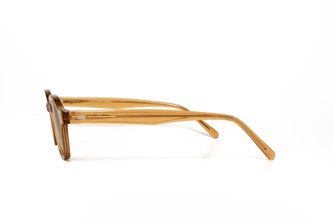 CORAL yellow crystal polarized round sunglasses, side view