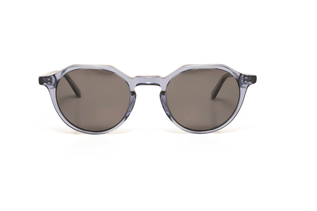 FOREST navy crystal polarized round sunglasses, front view