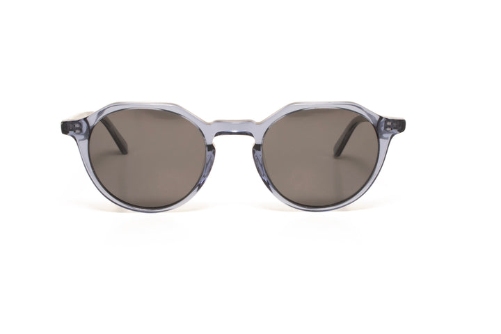 FOREST navy crystal polarized round sunglasses, front view