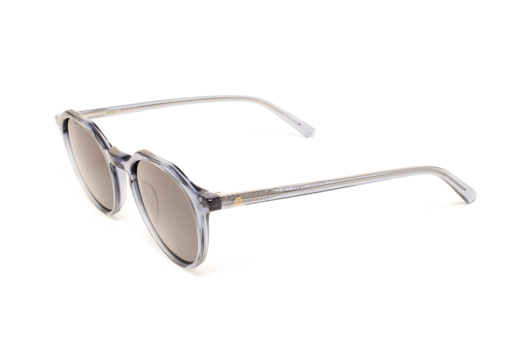 FOREST navy crystal polarized round sunglasses, top view
